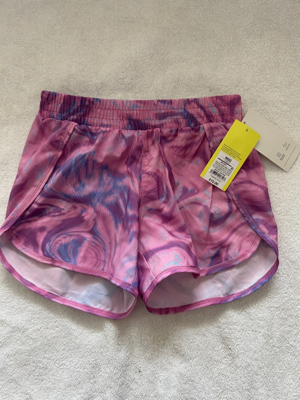 all in motion Pink & Blue Marble Kids Swim Athletic Shorts